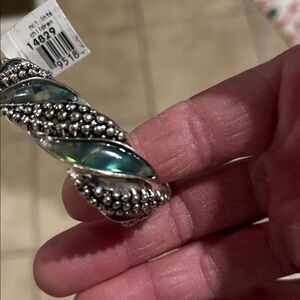 Cordani Silver Bracelet with Green Accents